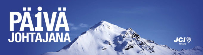 Päivä johtajana -kampanjan bannerikuva, jossa näkyy luminen vuorenhuippu.