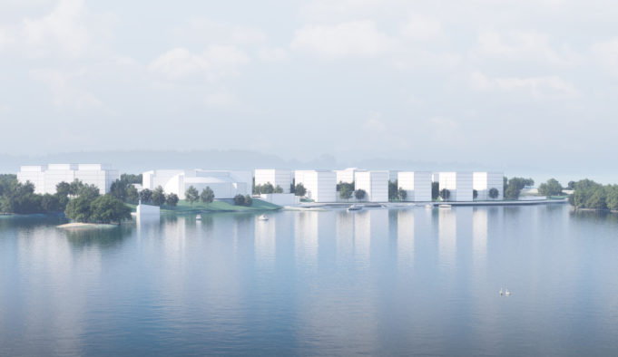 Arkkitehtitoimisto Aihio Arkkitehdit Oy:n näkemyksessä Nokian satama- ja kylpyläalueelle rakentuu useita kerrostaloja, joiden sijaintia on havainnollistettu valkoisilla laatikkomaisilla rakennuksilla. Rakennukset sijoittuvat lomittain Pyhäjärven rannalle kylpylähotelli Edenin molemmille puolille.