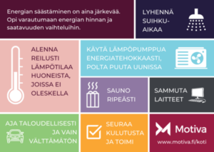 Motivan vinkkejä energiansäästöön