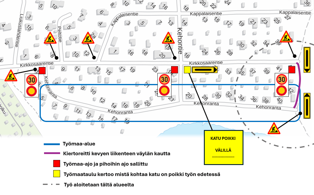 Liikenteenohjauskartta Kehonranta